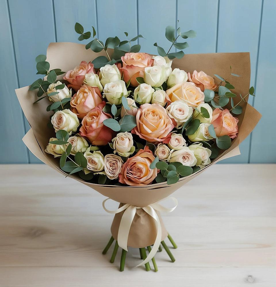 Букет цветов из: Альстромерии и Розы в Бугульму