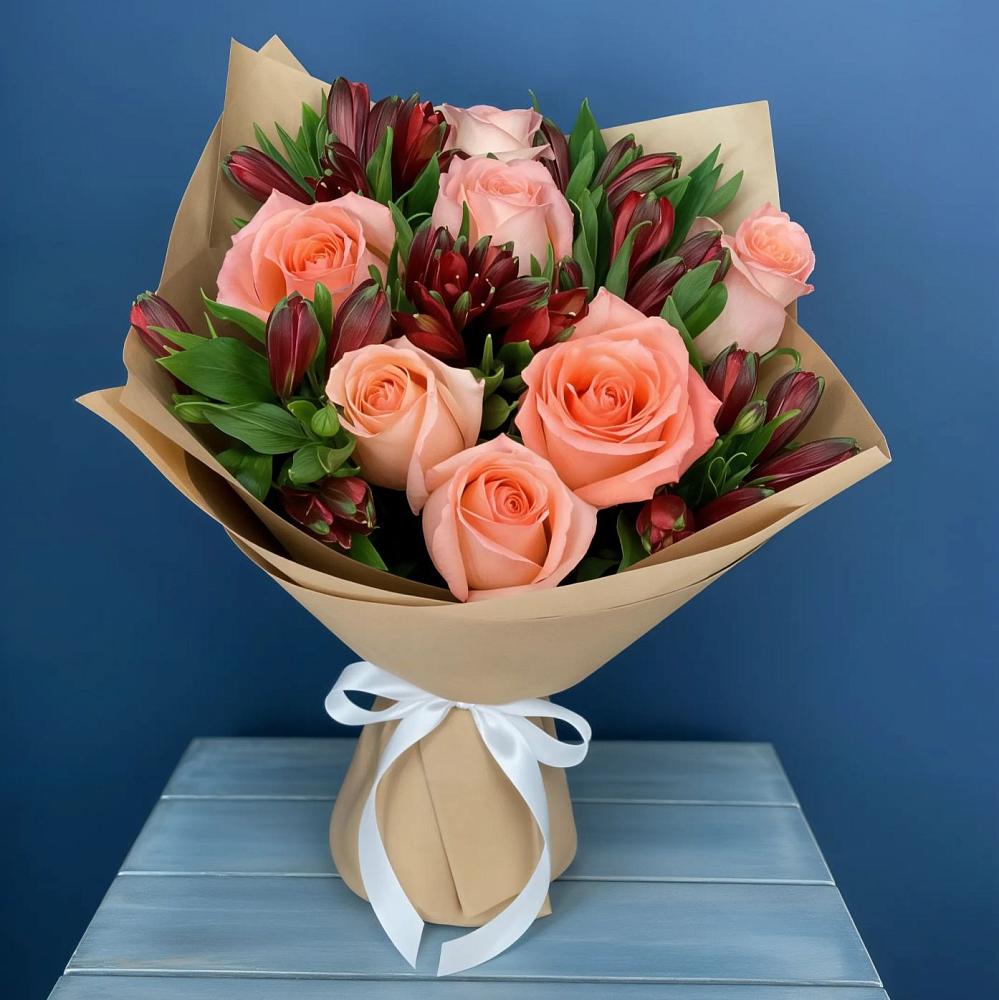 Букет цветов из: Розы и Альстромерии в Бугульму