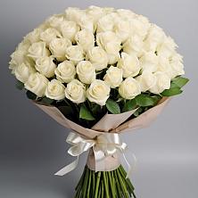 Букет 101 беля роза Белоснежка в Бугульму