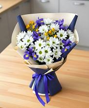 Букет цветов из:  Розы, Ирисы и Хризантемы в Бугульму