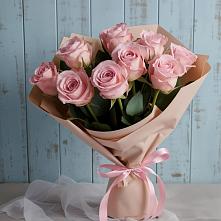 9 розовых роз в Бугульму Букет цветов из:  Розы в Бугульму