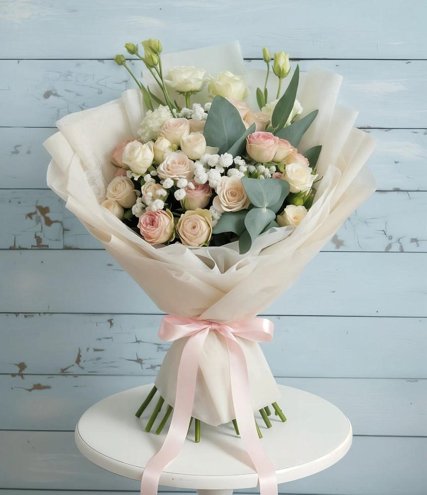 Букет цветов из: Розы и Лизиантусы в Бугульму