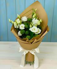 Букет цветов из:  Хризантемы и Лизиантусы #REPLACE_PRED# Бугульму