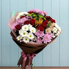 Букет цветов из:  Розы, Хризантемы и Альстромерии в Бугульму