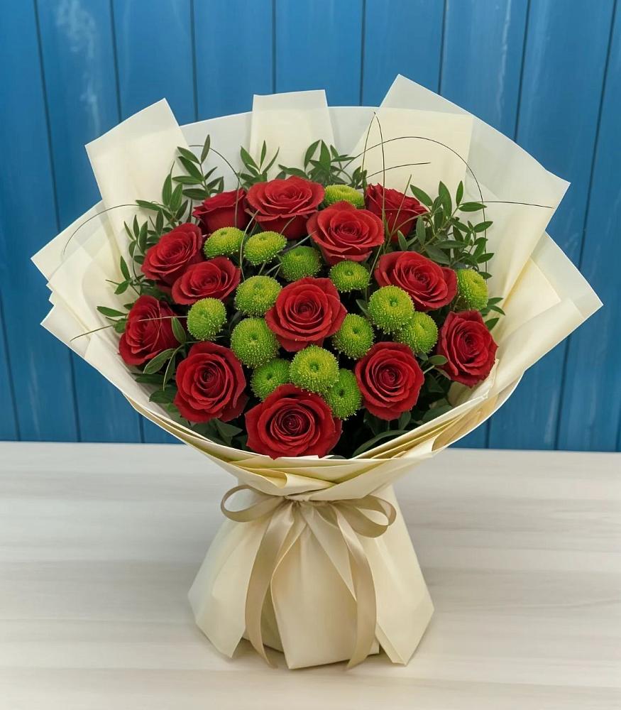 Букет цветов из: Розы и Хризантемы в Бугульму