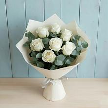 Букет Белые розы в Эвкалипте #REPLACE_PRED# Бугульму