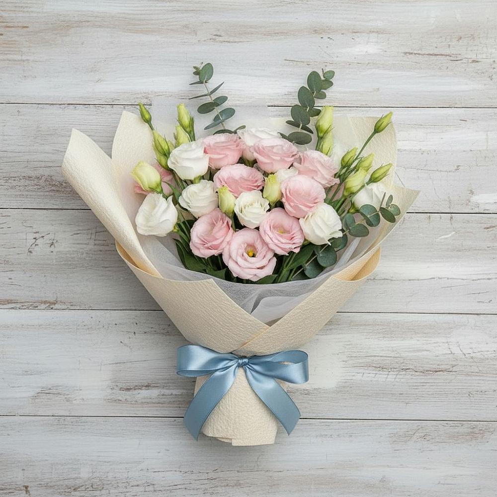 Букет шампанское в Бугульму Букет цветов из: Лизиантусы в Бугульму